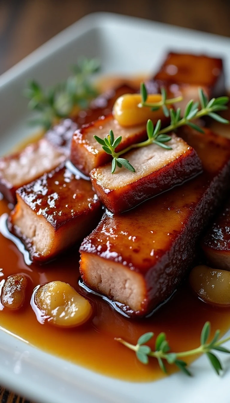 Slow Cooker Pork Belly with Honey Balsamic Glaze Recipe