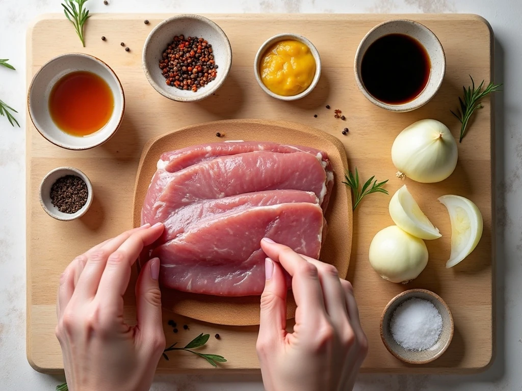 Ingredients for slow cooker pork belly with honey balsamic glaze
