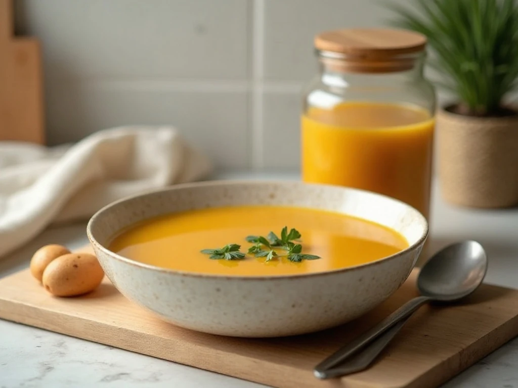 Stored and reheated slow cooker potato soup