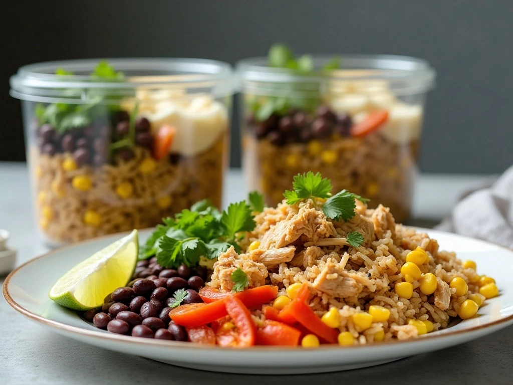Slow cooker chicken portioned for serving and leftovers