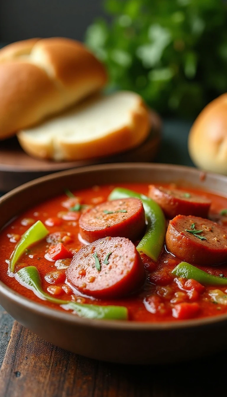 Easy Slow Cooker Sausage and Green Peppers Recipe