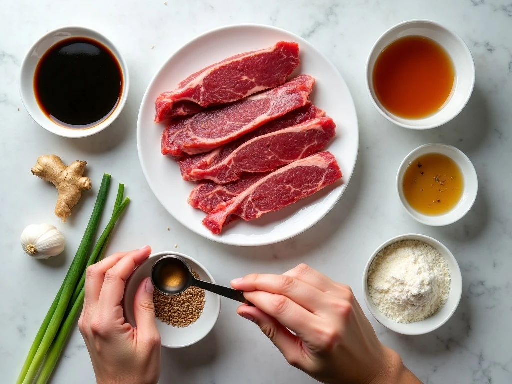 Ingredients for easy slow cooker teriyaki beef