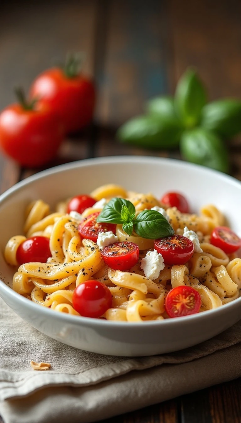 Easy Slow Cooker Tomato Feta Pasta Recipe