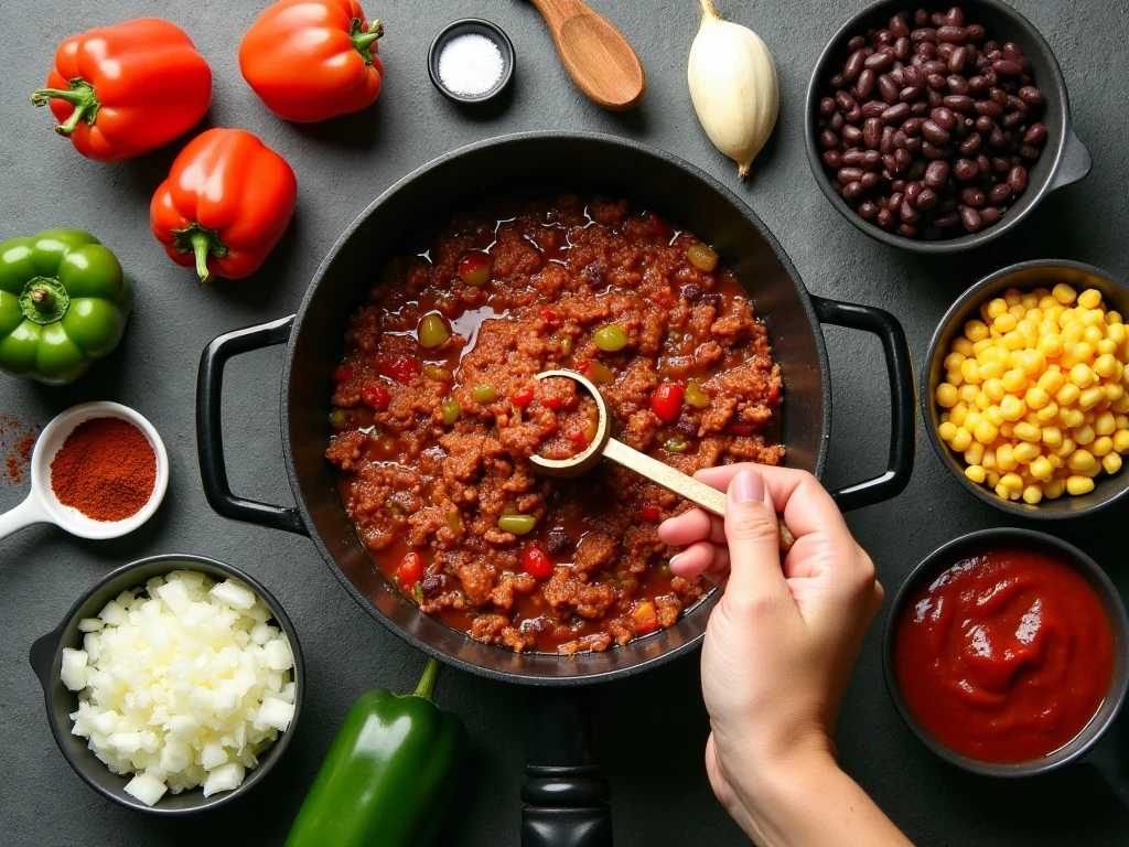 Ingredients for easy slow cooker turkey chili