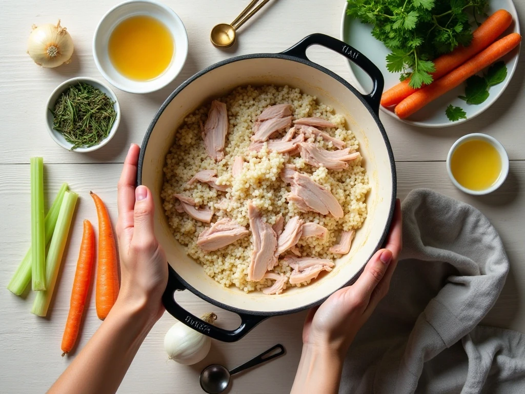 Ingredients for slow cooker turkey soup with rice