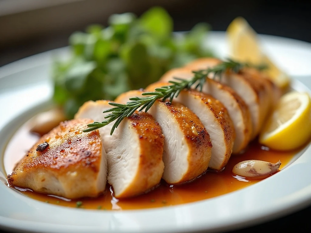 Sliced tender crockpot chicken ready to serve