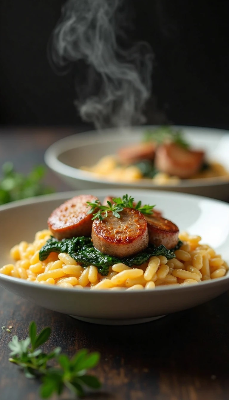 Creamy Smoked Sausage and Cheesy Orzo Recipe