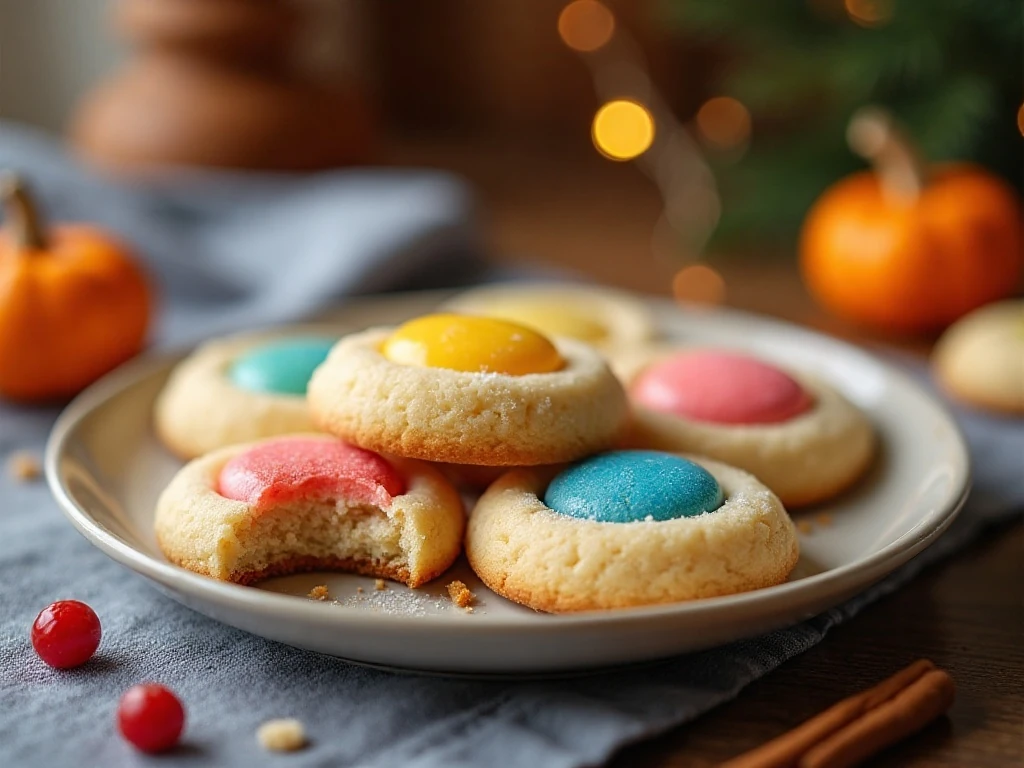 Soft chewy gumdrop sugar cookies arranged on a plate