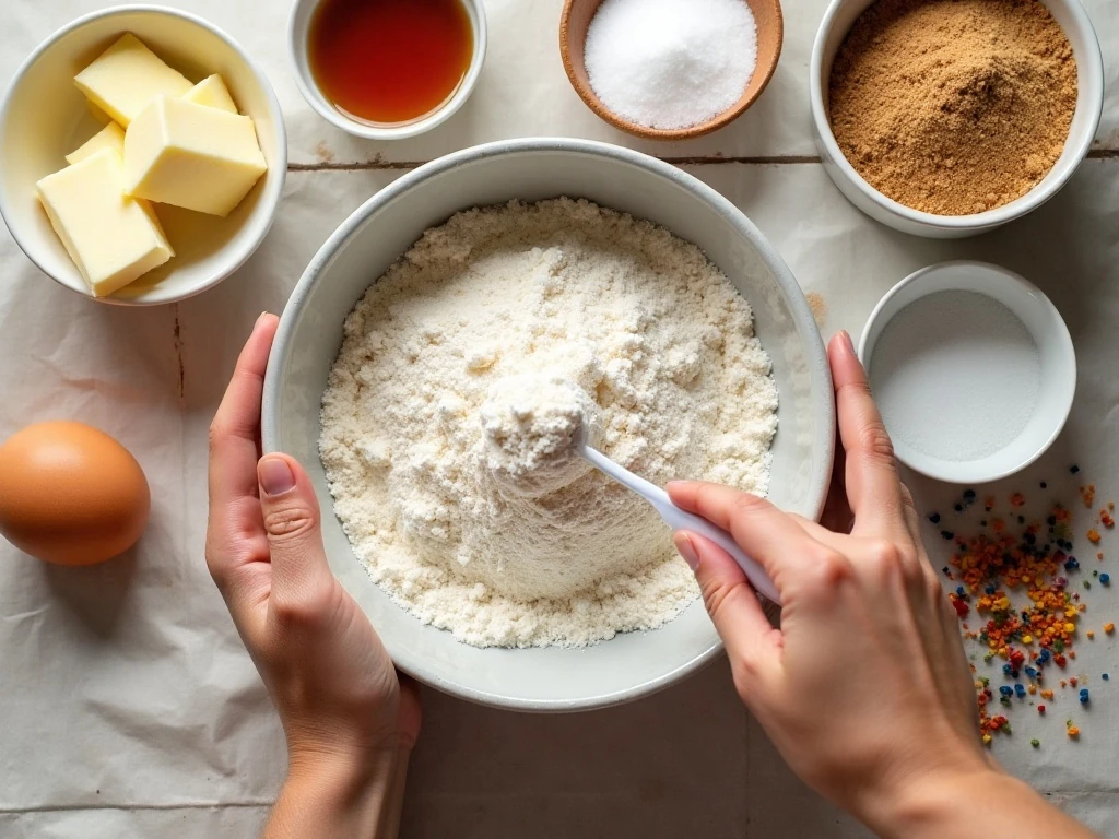 Ingredients for homemade gumdrop sugar cookies