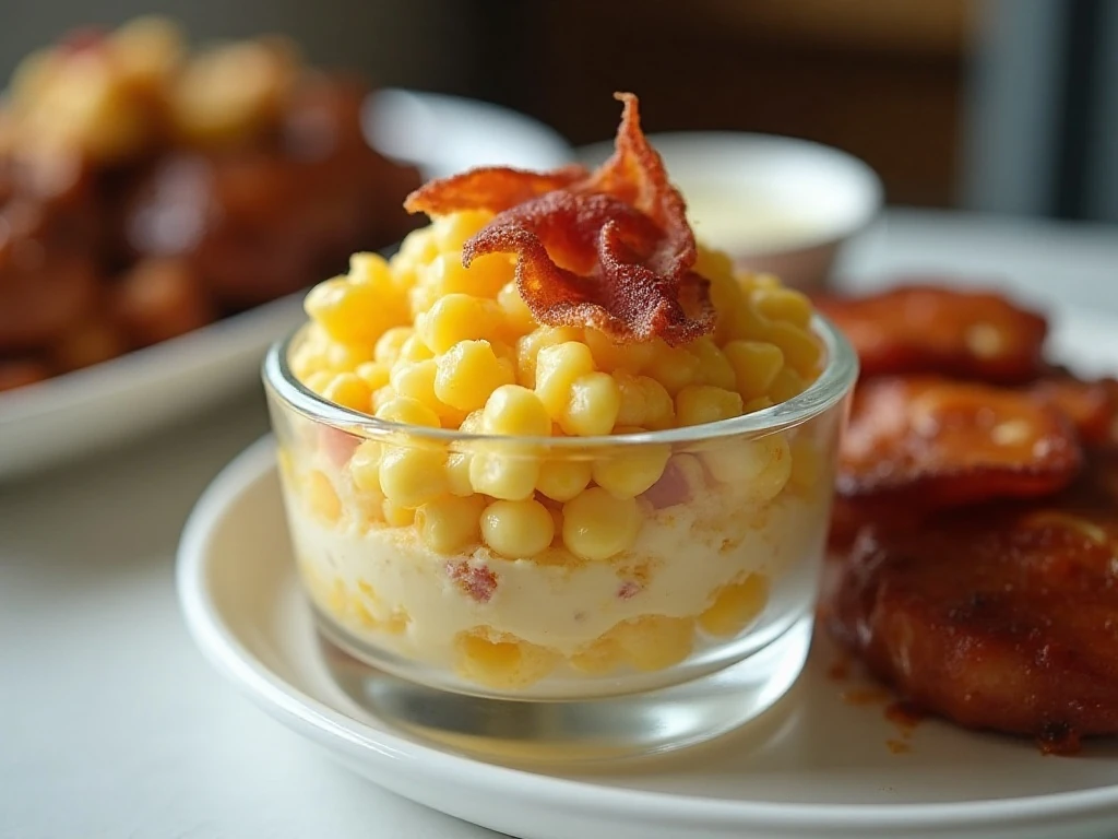 Southern cornbread salad served as a chilled potluck side dish