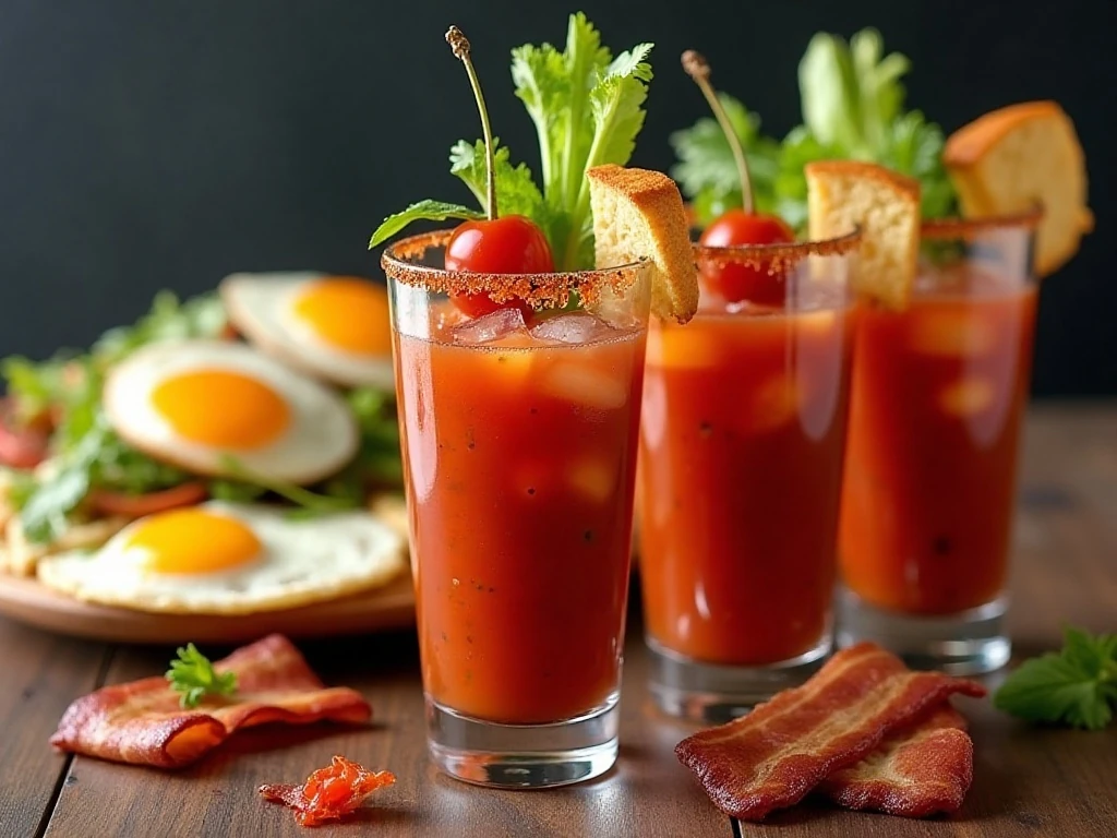 Southwest Bloody Mary cocktails served at brunch