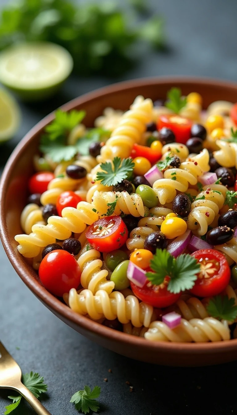 Zesty Southwest Pasta Salad Recipe with Chili-Lime Dressing