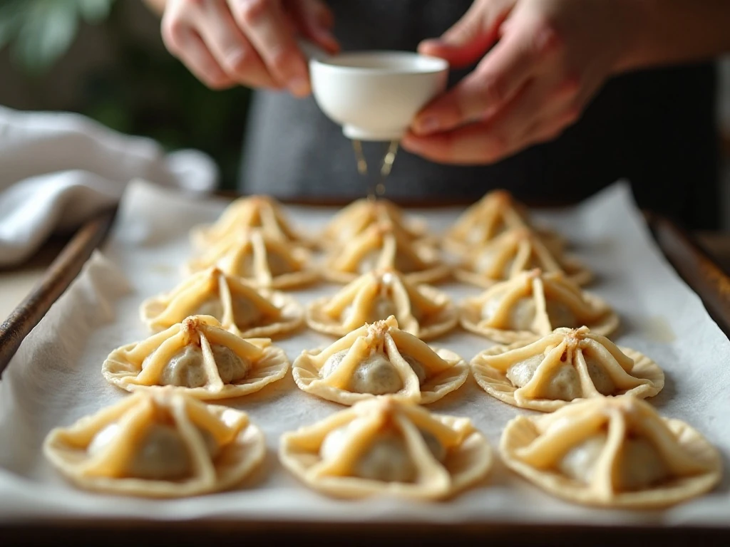 Prepared Southwest wontons arranged on a baking sheet