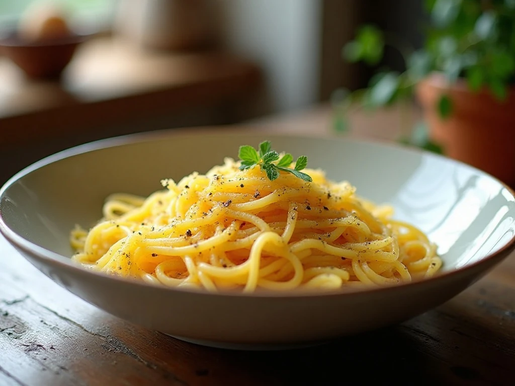 Spaghetti squash with cheese and pepper served as a comforting dinner