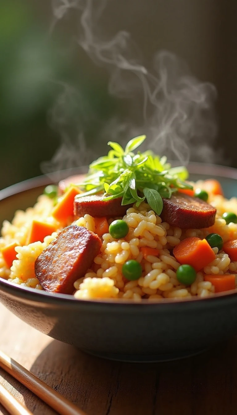 Easy Spam Fried Rice Recipe with Eggs and Vegetables