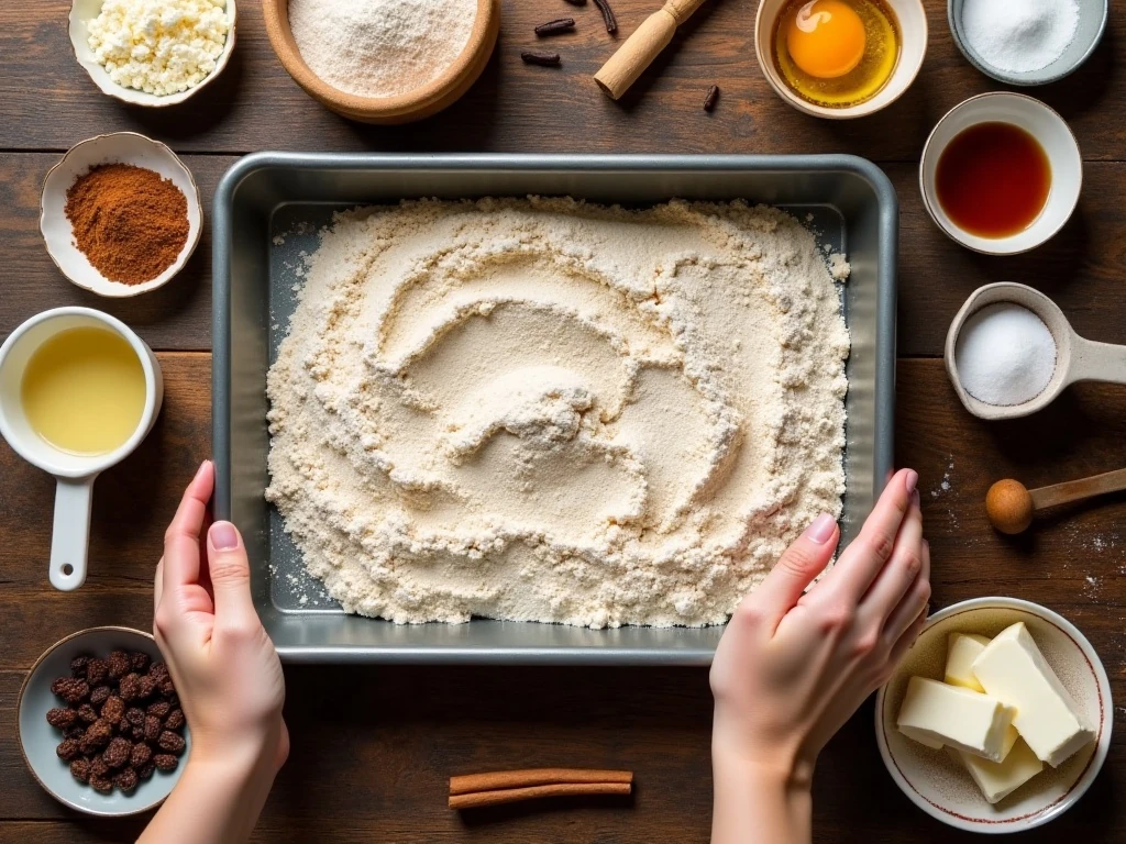 Ingredients for homemade Spanish Bar Cake