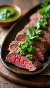 Spice-Rubbed Sirloin with Chimichurri Sauce Recipe