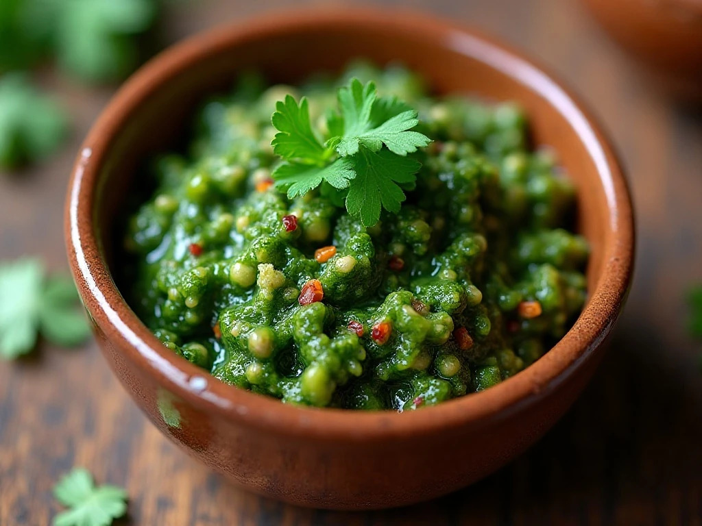 Fresh hand-chopped parsley cilantro chimichurri sauce