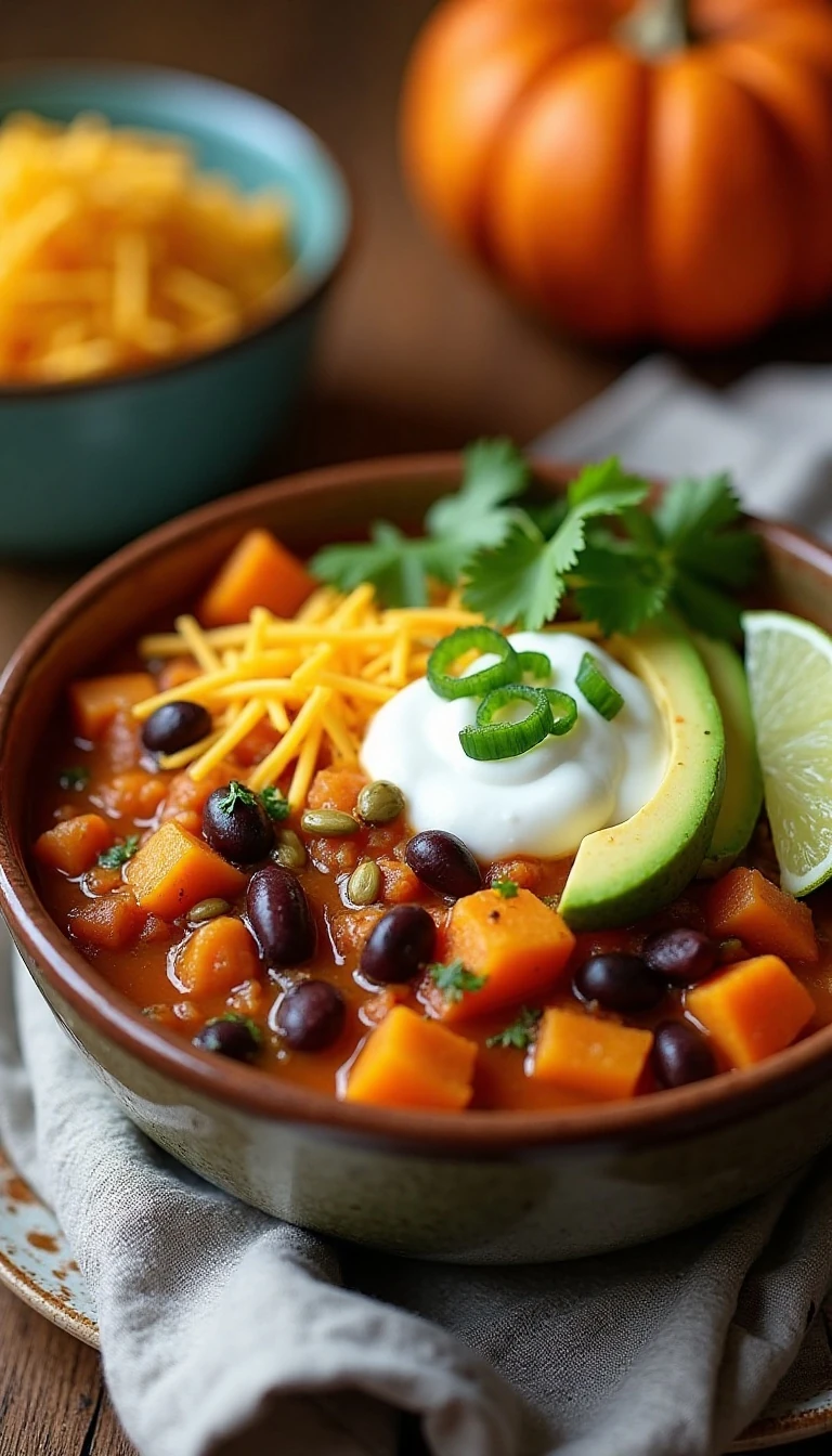 Spicy Pumpkin Sweet Potato Chili Recipe