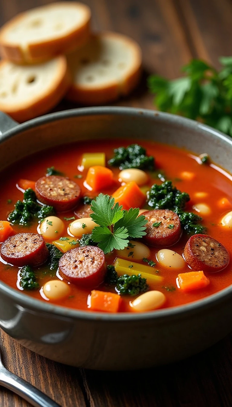Easy Spicy Sausage and Vegetable Soup Recipe