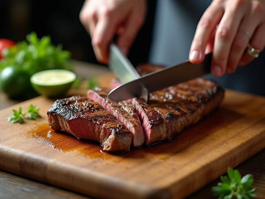 Tender steak sliced across the grain for Thai beef salad