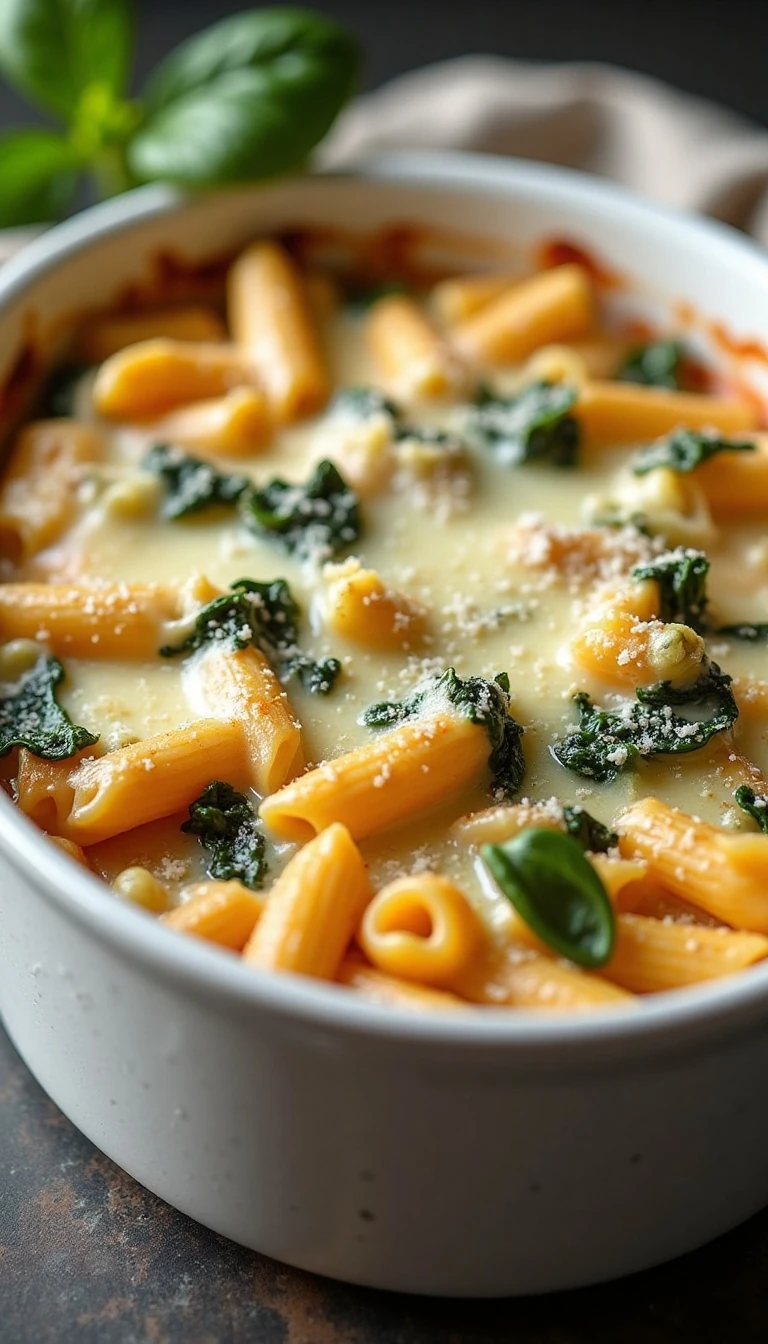 Creamy Spinach and Artichoke Pasta Bake Recipe