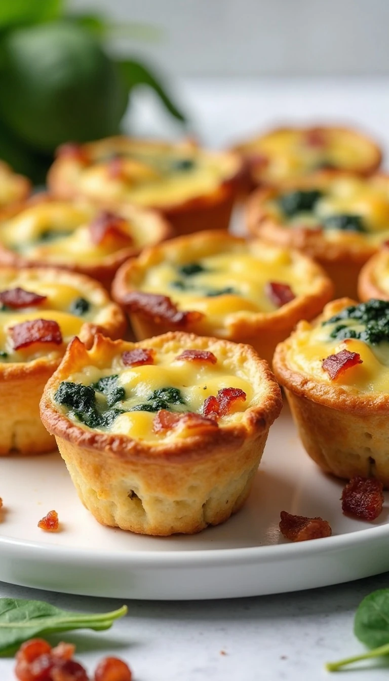 Best Spinach, Bacon & Cheese Mini Quiche Recipe