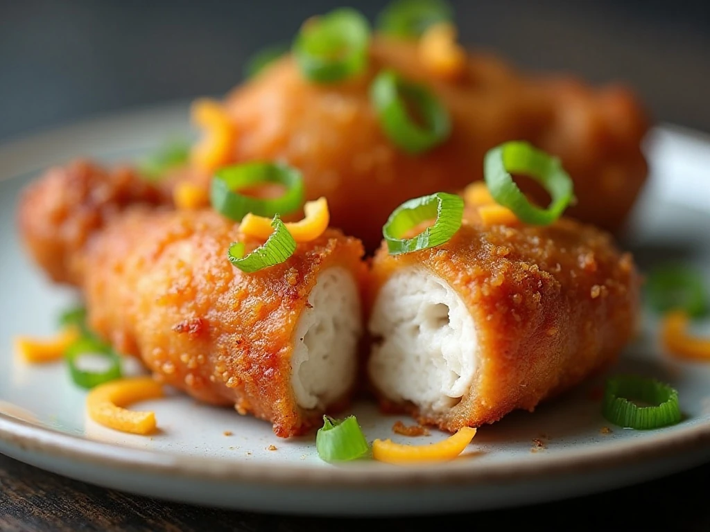 Close-up of the juicy interior and crisp coating of a chicken wing