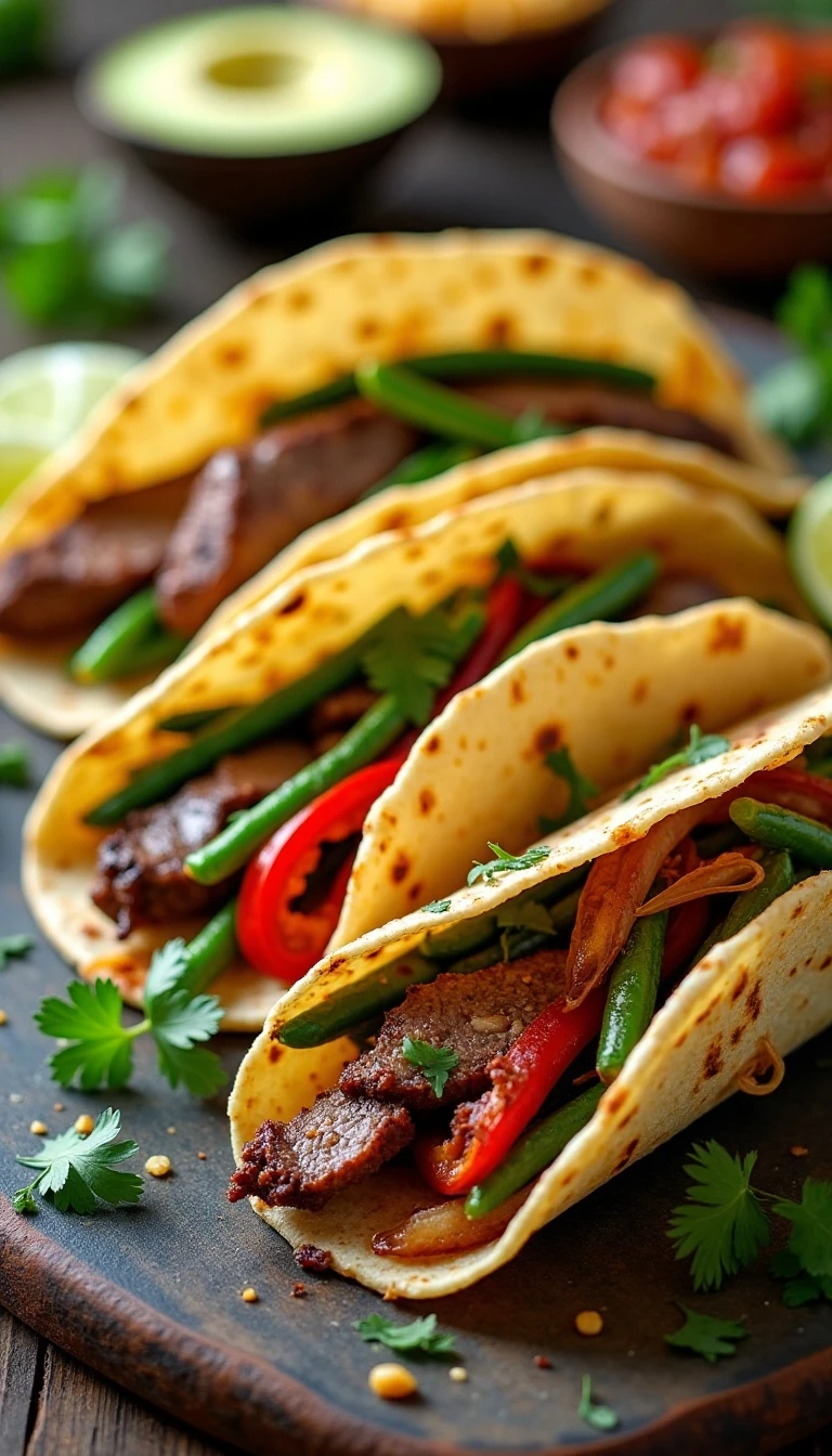 Easy Steak and Green Bean Fajitas Recipe