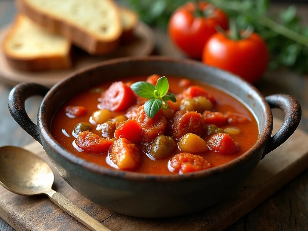 Homemade stewed tomatoes served as a comforting side dish