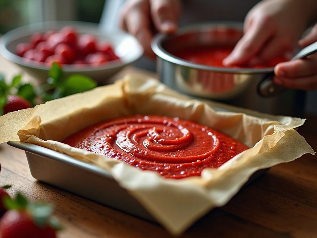 Preparing the crust, strawberry swirl, and cheesecake batter
