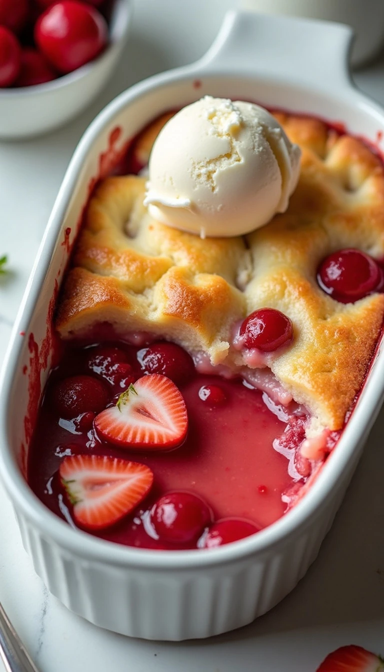 Easy Strawberry Cherry Dump Cake Recipe