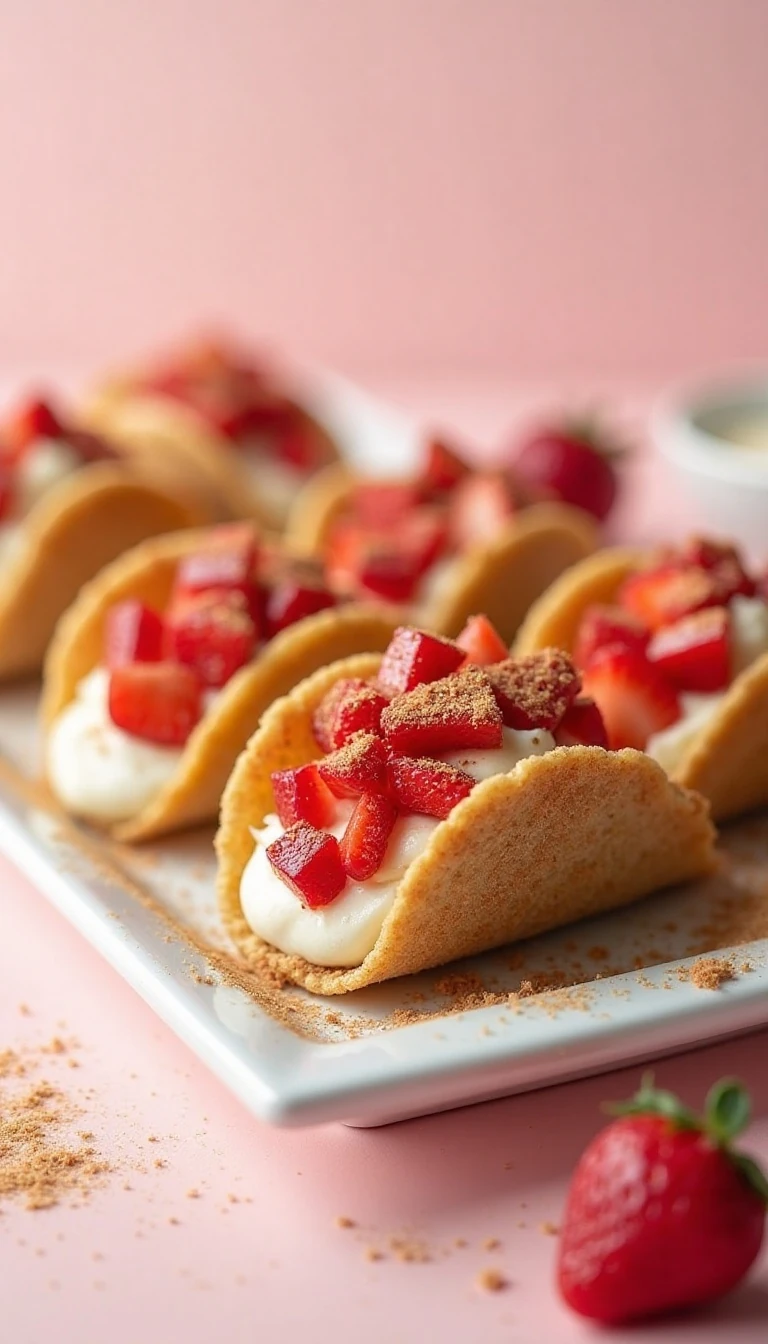 Easy Strawberry Dessert Tacos Recipe with Cinnamon-Sugar Shells