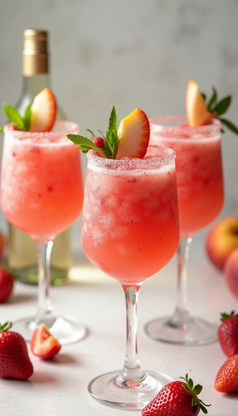 Strawberry Peach Wine Slushie Recipe for Easy Summer Sips