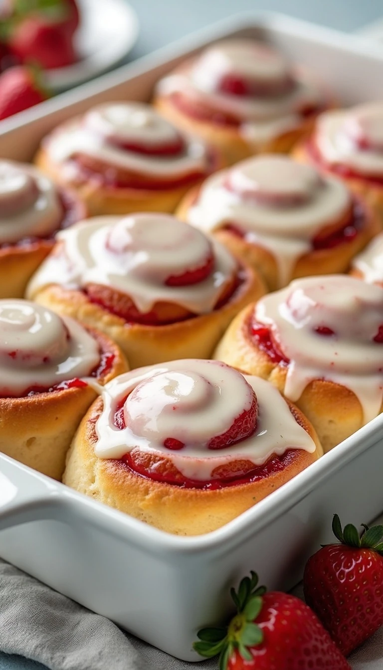 Easy Strawberry Sweet Rolls Recipe with Fresh Strawberry Filling