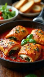 Stuffed Chicken Thighs with Prosciutto, Mozzarella, and Quick Tomato Sauce