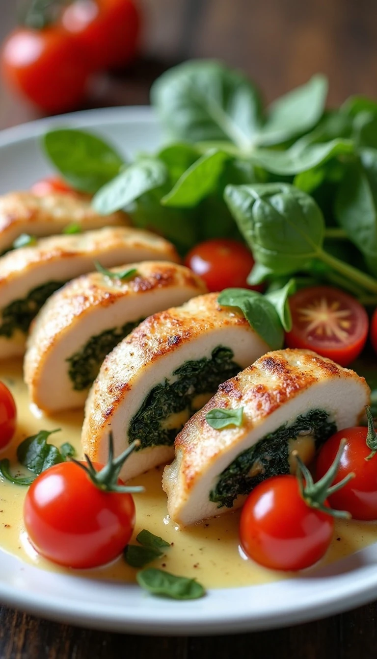 Stuffed Chicken with Cheese, Spinach, and Tomatoes Recipe