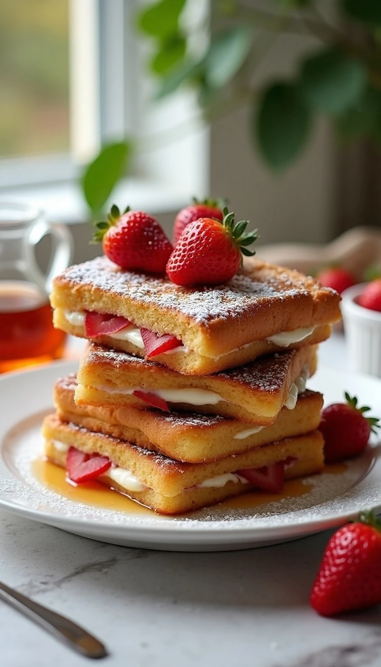 Easy Stuffed French Toast Recipe with Cream Cheese and Strawberry Jam