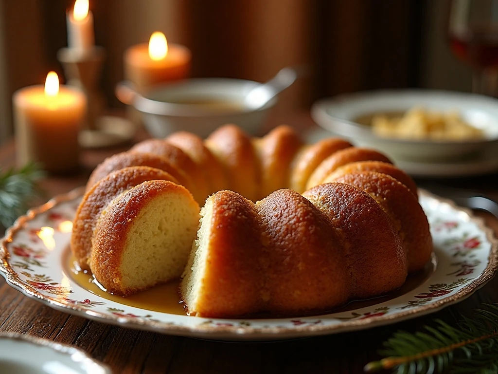 Golden Bundt-pan stuffing ring served as a holiday centerpiece