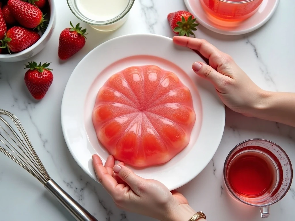 Ingredients for sugar-free strawberries and cream Jello whips