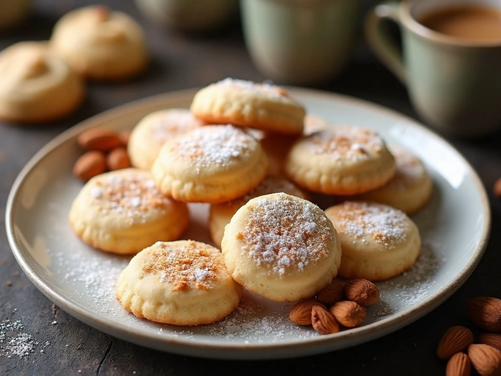 Sugar puff cookies served with colorful sanding sugar variations