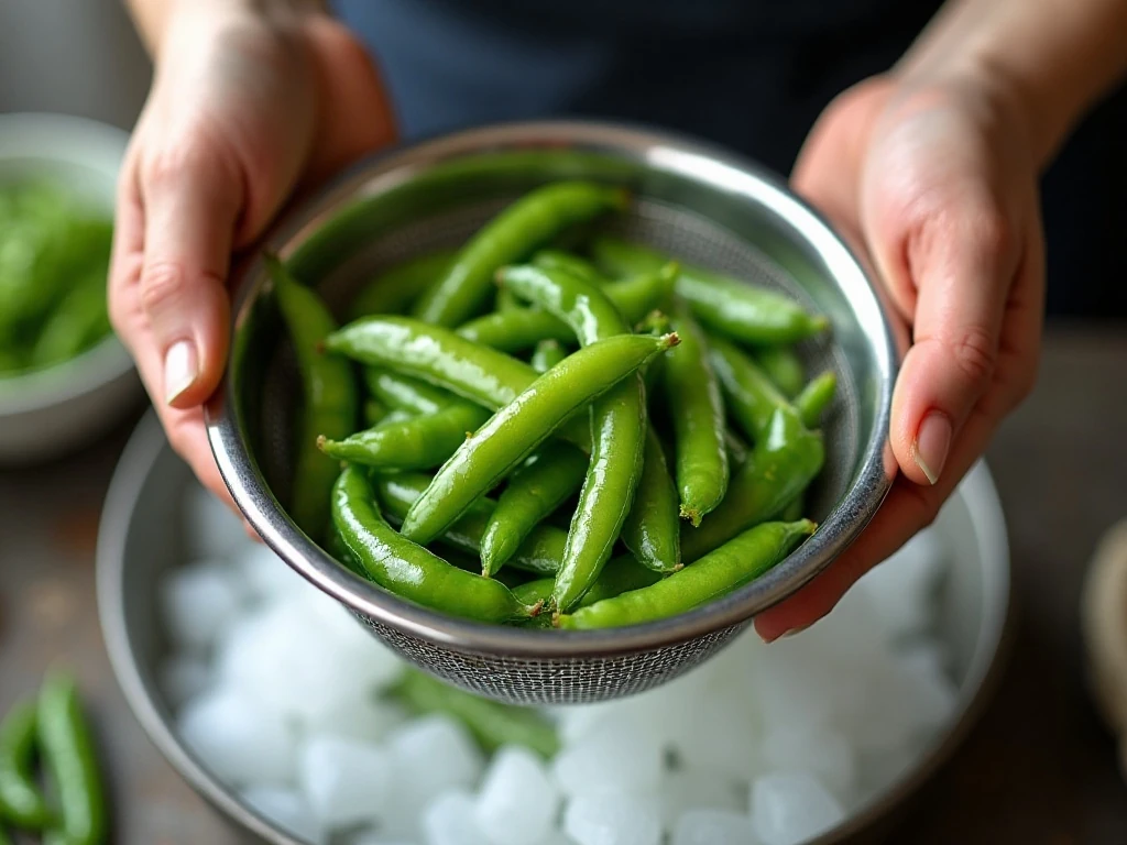Blanching sugar snap peas to preserve their bright color