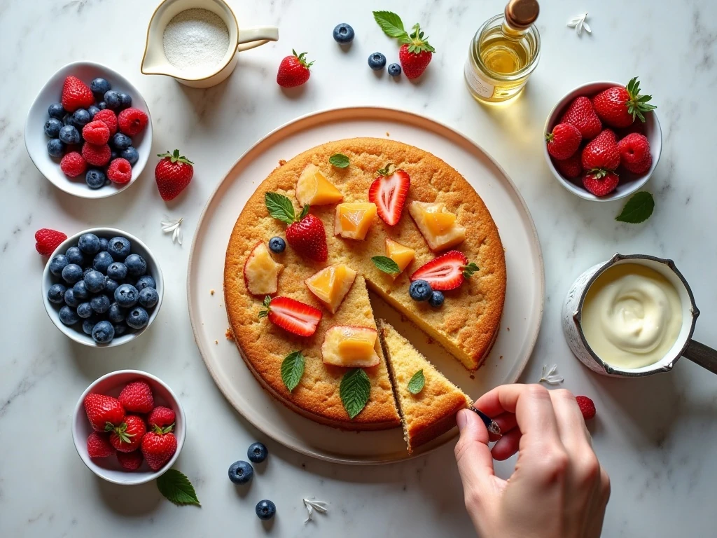 Ingredients for a fresh Summer Berry Trifle