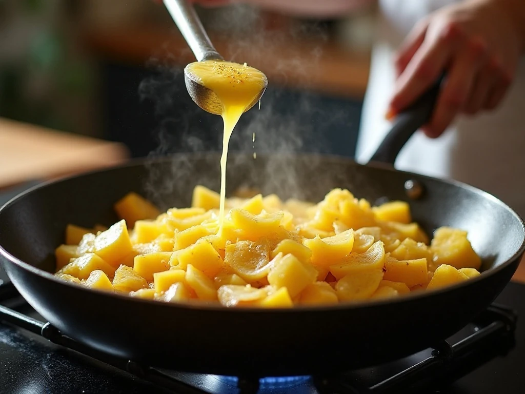 Yellow squash and onions cooking in a buttered skillet