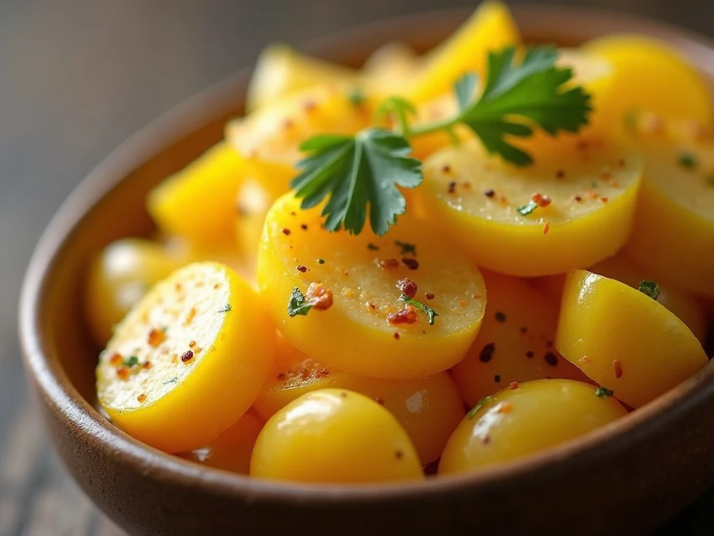Close-up of tender summer squash and onions with parsley