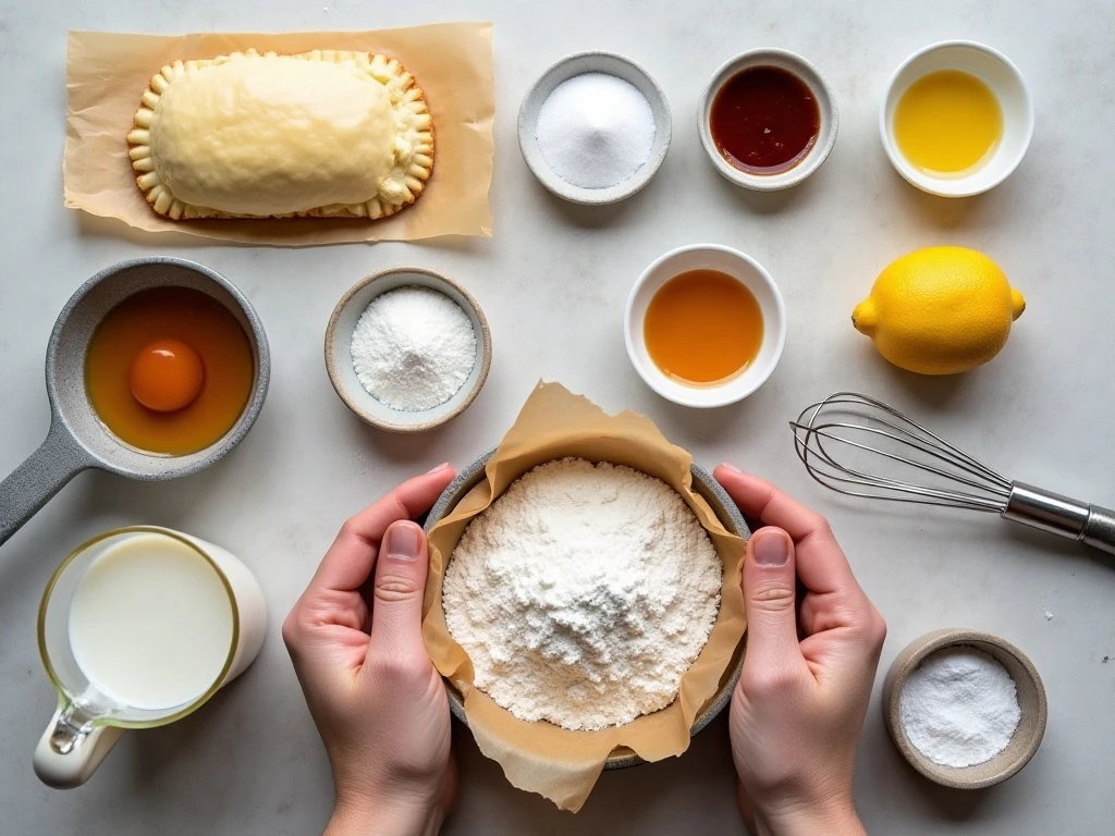 Ingredients for easy cream cheese Danish pastries