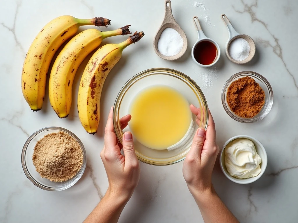 Ingredients for super moist banana bread