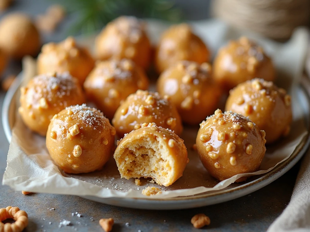 Individually wrapped sweet and salty caramel popcorn balls ready to serve