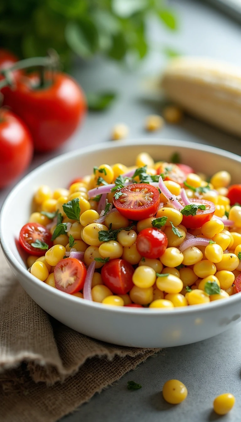 Easy Sweet Corn Salad with Red Wine Vinaigrette
