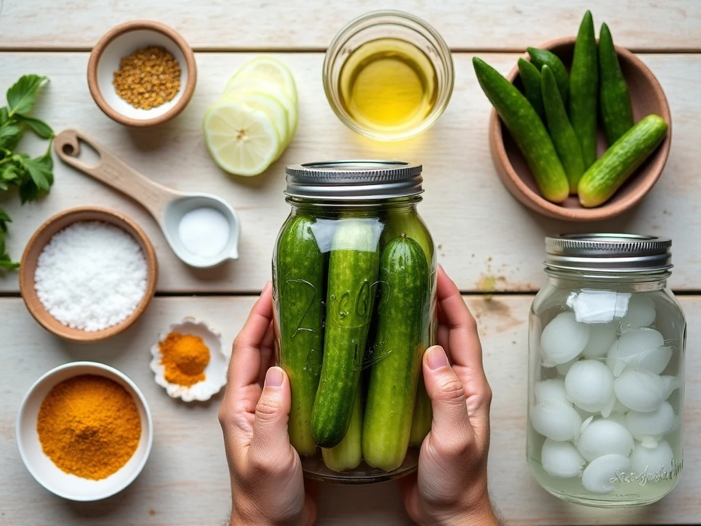 Ingredients for sweet and crispy pickles